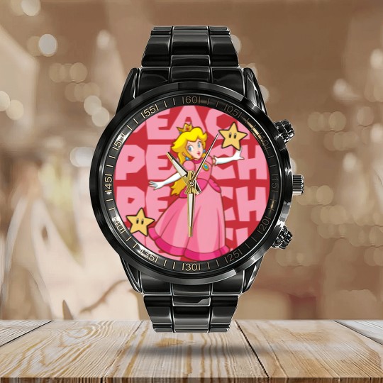 Discover Princess Peach Calendar Steel Band Watch,Princess Peach Love Heart Calendar Steel Band Watch