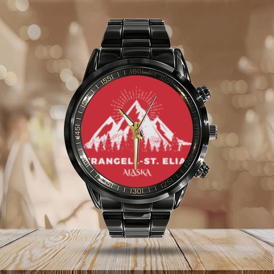 Discover Wrangell-St. Elias National Park Calendar Steel Band Watch