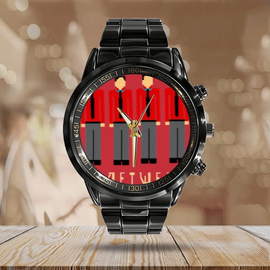 Discover Pixelated Kraftwerk Turquoise Kids Calendar Steel Band Watch