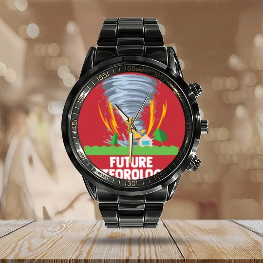 Discover Future Meteorologist Weather Forecaster Calendar Steel Band Watch