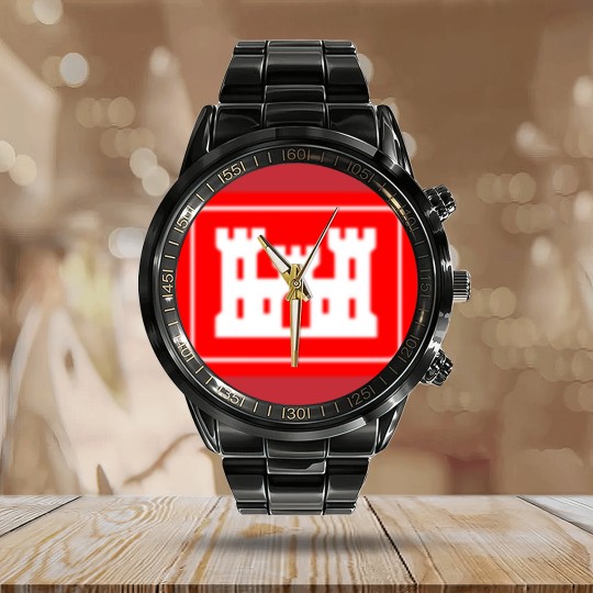 Discover United States Army Corps Of Engineers Dod Patch Calendar Steel Band Watch
