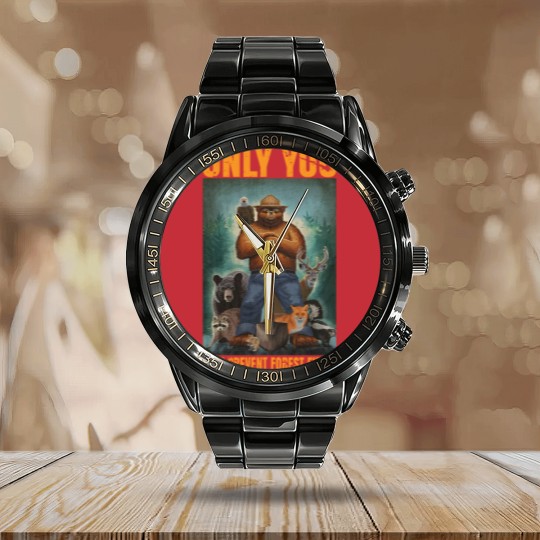 Discover smuky the bear - only you can prevent forest fires Classic Calendar Steel Band Watch
