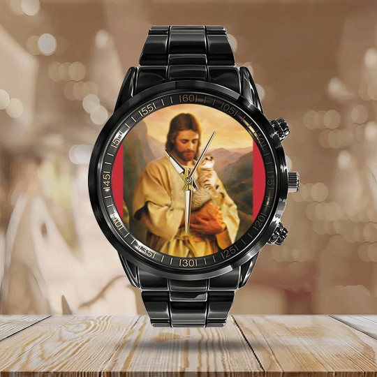 Discover cats and jesus lover gift - Cat And Jesus - Calendar Steel Band Watch