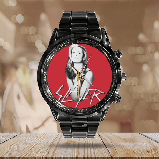 Discover Buffy Slayer Calendar Steel Band Watch Vintage Style Fan Art Christmas Gift Calendar Steel Band Watch