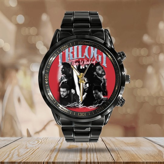 Discover Weeknds Merch Calendar Steel Band Watch - Music Starboy After Hours, Trilogy, XO Lyrics XOTWOD Weekend
