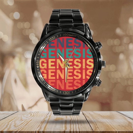 Discover Genesis Name Calendar Steel Band Watch - Genesis Vintage Retro Name Gift Item Calendar Steel Band Watch - Genesis - Calendar Steel Band Watch