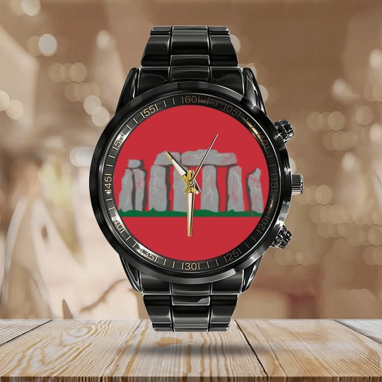 Discover stonehenge gift wiltshire temple sightseeing Calendar Steel Band Watch