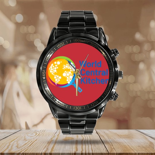 Discover Vintage World Central Kitchen Classic Calendar Steel Band Watch