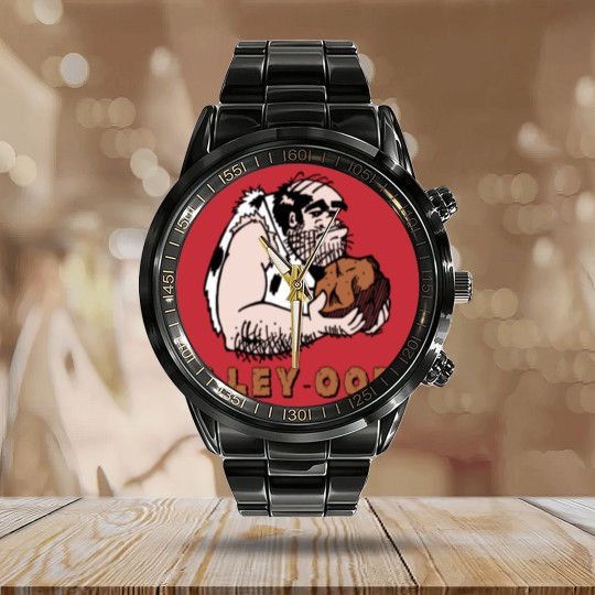 Discover Bowling Alley Oops Calendar Steel Band Watch