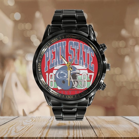 Discover Vintage University of Penn State 1887 Calendar Steel Band Watch