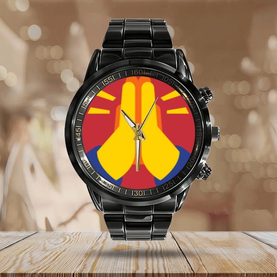 Discover Pray Emojis Calendar Steel Band Watch