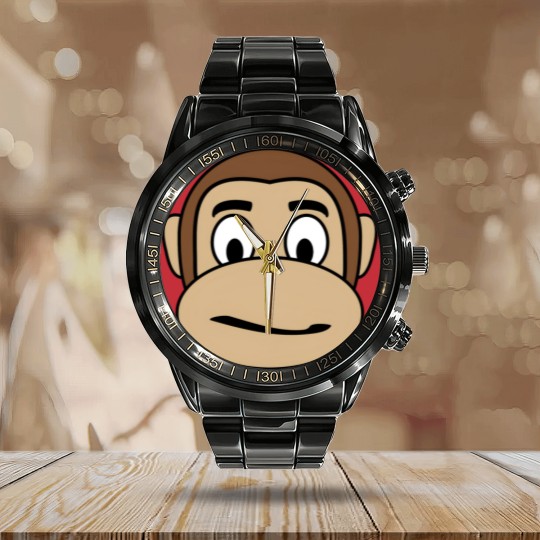 Discover Monkey Emoji - skeptical Calendar Steel Band Watch