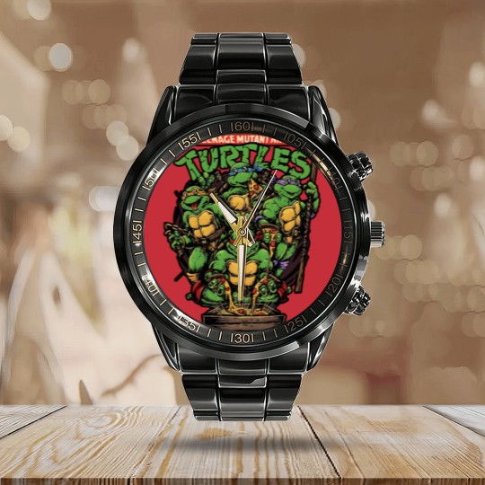 Discover Vintage Ninja Turtle Calendar Steel Band Watch, Teenage Mutant Ninja