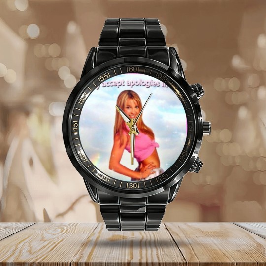Discover Britney Spears Calendar Steel Band Watch I Only Accept Apologies in Cash