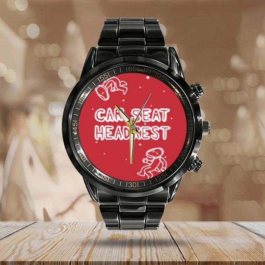 Discover Car Seat Headrest Calendar Steel Band Watch