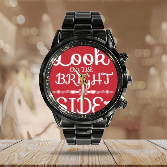 Discover look on the bright side Calendar Steel Band Watch