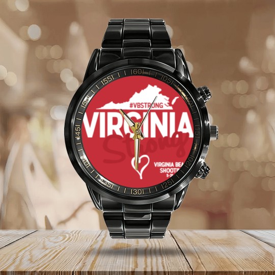 Discover Virginia Beach Strong Calendar Steel Band Watch