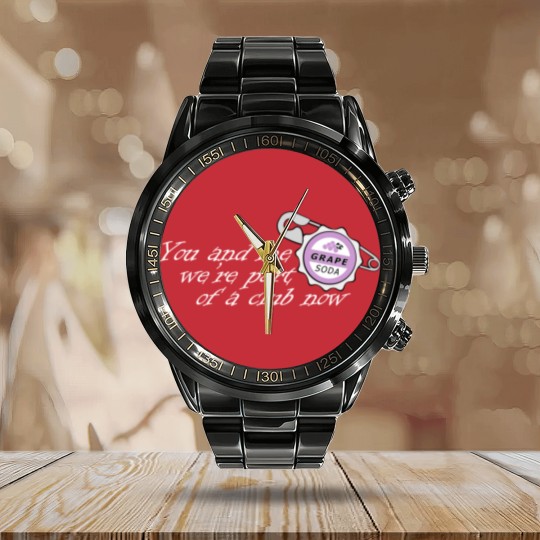 Discover Up; Grape Soda Pin Calendar Steel Band Watch