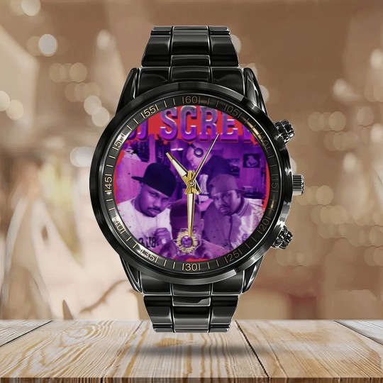 Discover DJ Screw 90s Inspired Vintage Calendar Steel Band Watch
