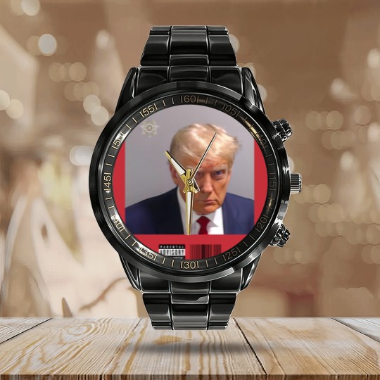 Discover Donald Trump Mugshot Calendar Steel Band Watch