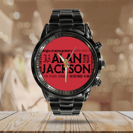 Discover Alan Jackson Calendar Steel Band Watch| Country Music Calendar Steel Band Watch| Gift for Her| Funny Calendar Steel Band Watch