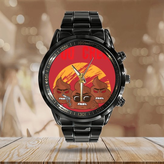 Discover Poop Poo Pile Funny Friends Colleagues Poo Crew Calendar Steel Band Watch Calendar Steel Band Watch