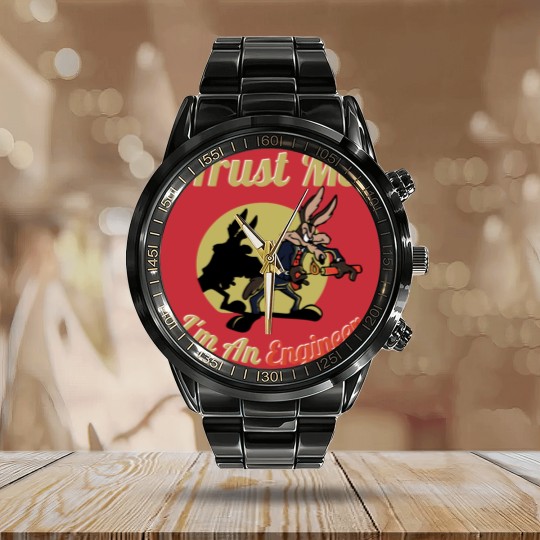 Discover TRUST ME IM AN ENGINEER Calendar Steel Band Watch