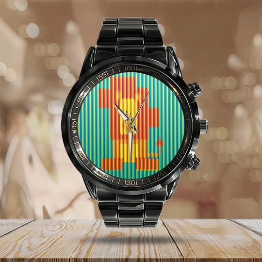 Discover Lion Artwork Carlos Cruz Diez Calendar Steel Band Watch