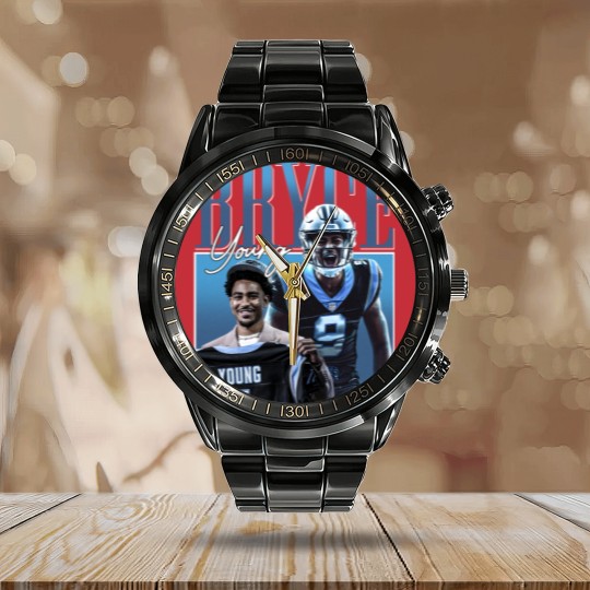 Discover Bryce Young Carolina Panthers Calendar Steel Band Watch