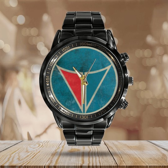 Discover Plymouth Valiant Emblem, Grease Included Calendar Steel Band Watch
