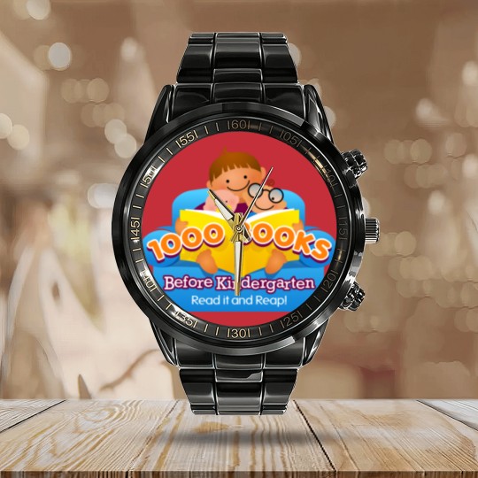 Discover 1000 Books Before Kindergarten Calendar Steel Band Watch