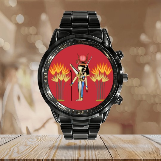 Discover Hathor goddess of love Egypt plant legendary art Calendar Steel Band Watch