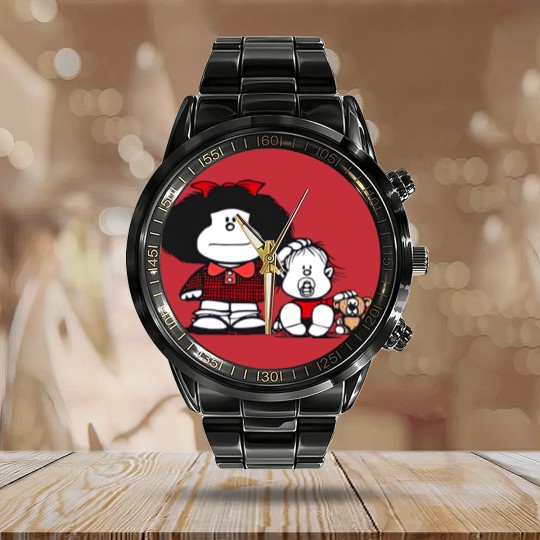 Discover Hermanos - Mafalda Feminista Frases Humor - Calendar Steel Band Watch