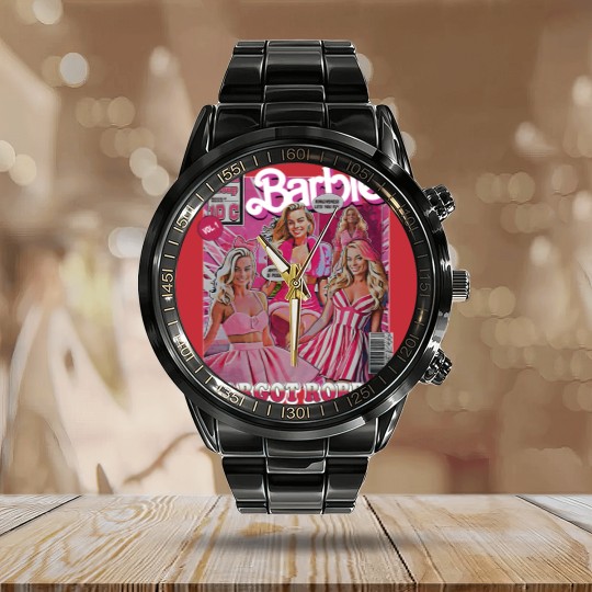 Discover Margot Robbie Barbie  Calendar Steel Band Watch, Retro Vintage Margot Robbie Calendar Steel Band Watch