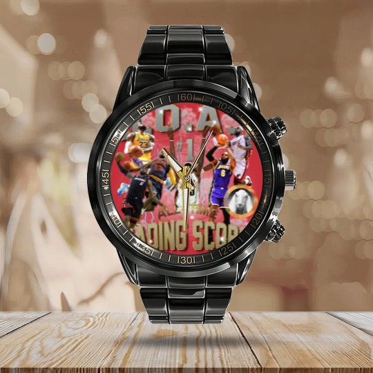 Discover lebron james #1 all-time leading scorer vintage style 90's bootleg Calendar Steel Band Watch