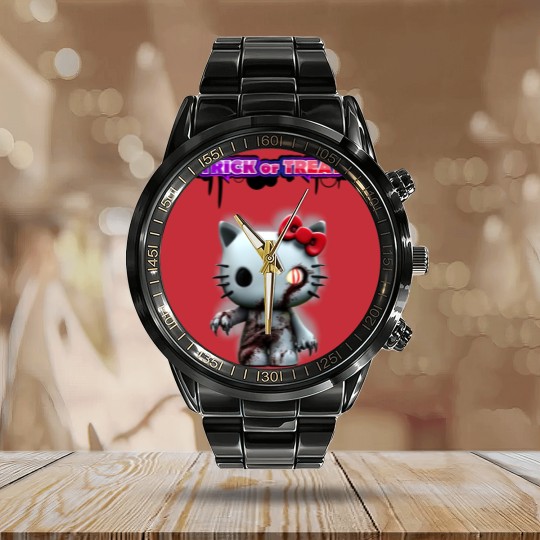 Discover kitty trick or treat Calendar Steel Band Watch
