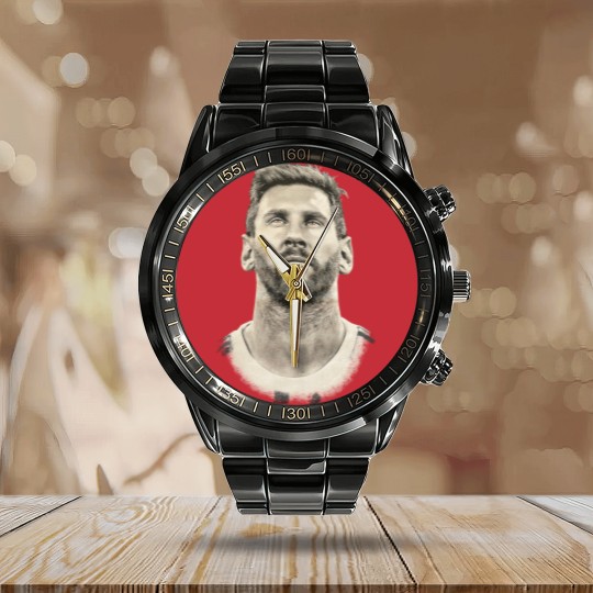 Discover Lionel Messi face Argentina Mens cotton Calendar Steel Band Watch Qatar 2022