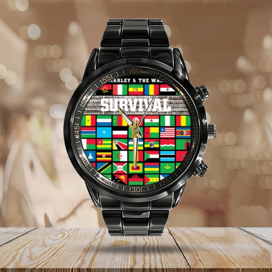 Discover Bob Marley Calendar Steel Band Watch, Reggae Music Band Calendar Steel Band Watch