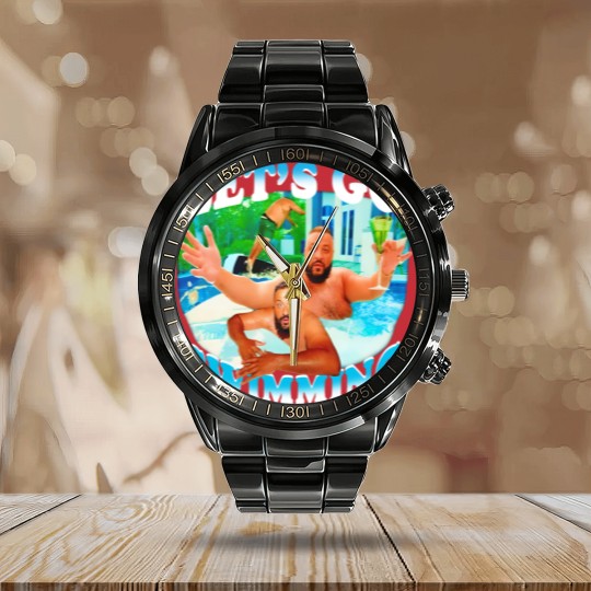 Discover Lets Go Swimming Dj Khaled Calendar Steel Band Watch, Dj Khaled Funny Calendar Steel Band Watch, Dj Khaled Merch