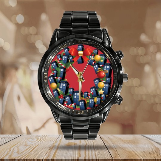 Discover Tardis Doctor Who Multiface Christmas Wreath - Doctor Who - Calendar Steel Band Watch