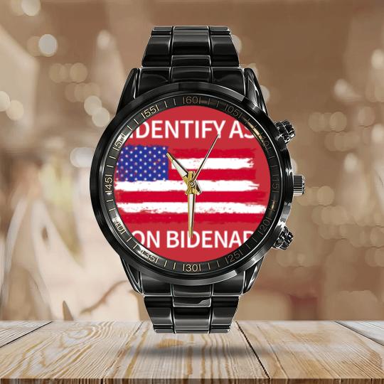 Discover I Identify As Non Bidenary Calendar Steel Band Watch, Conservative Calendar Steel Band Watch, Trump Calendar Steel Band Watch