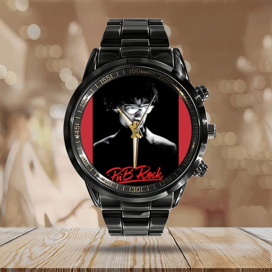 Discover Rest in Peace PnB Rock Calendar Steel Band Watch, PnB Rock