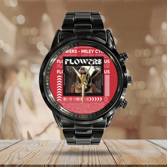 Discover Miley Cyrus Music Calendar Steel Band Watch K1, Flowers Song