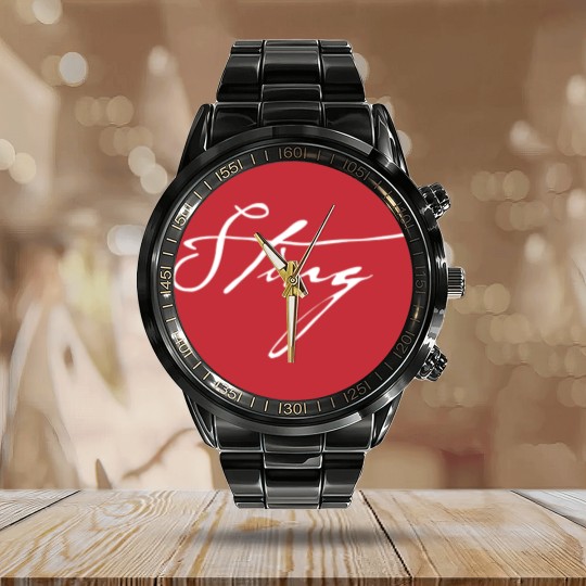 Discover Sting Logo Calendar Steel Band Watch, Sting Vintage Music Calendar Steel Band Watch