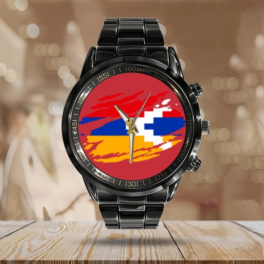 Discover Artsakh Flag Proud Artsakh Support Artsakh Strong Calendar Steel Band Watch