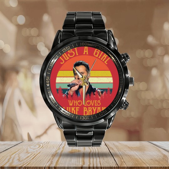 Discover Just A Girl Who Loves Luke Bryan Racerback Calendar Steel Band Watch