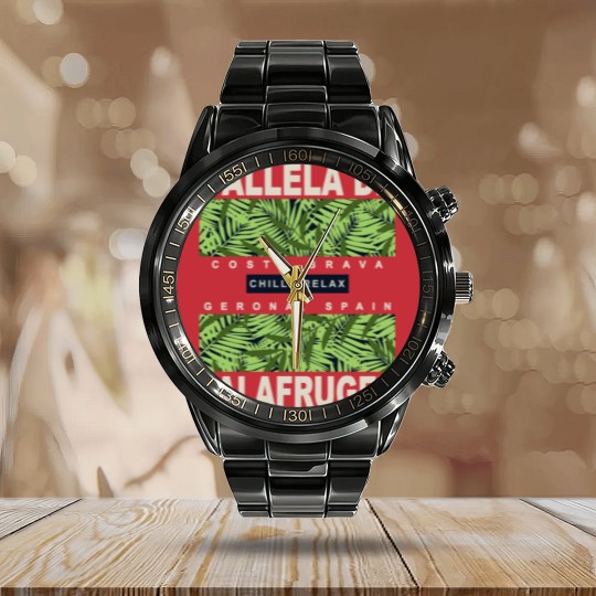 Discover Callela de Palafrugel Gerona Spain Mediterranean Calendar Steel Band Watch