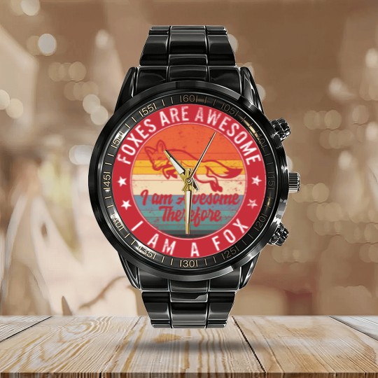 Discover Foxes Are Awesome Calendar Steel Band Watch, I Am Awesome, So I Am A Calendar Steel Band Watch