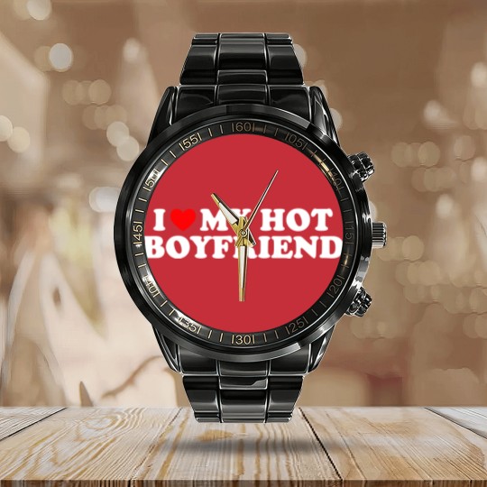 Discover I Love My Hot Boyfriend Calendar Steel Band Watch I Heart My Hot Boyfriend Calendar Steel Band Watch