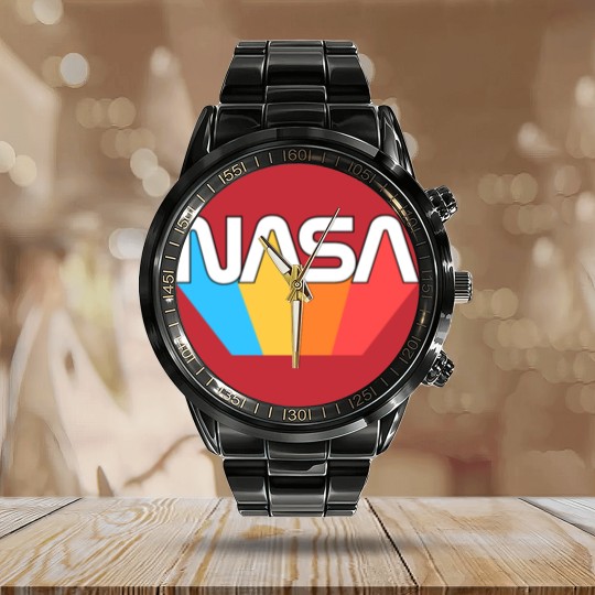 Discover NASA Rainbow Prism Logo Calendar Steel Band Watch